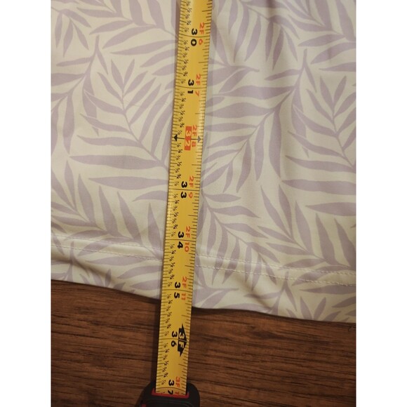 Breezy Golf Polo Shirt Mens 5XL White Floral Palms Casual Performance Stretch - Picture 3 of 7